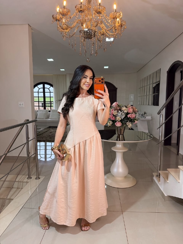Vestido Auriely Areia