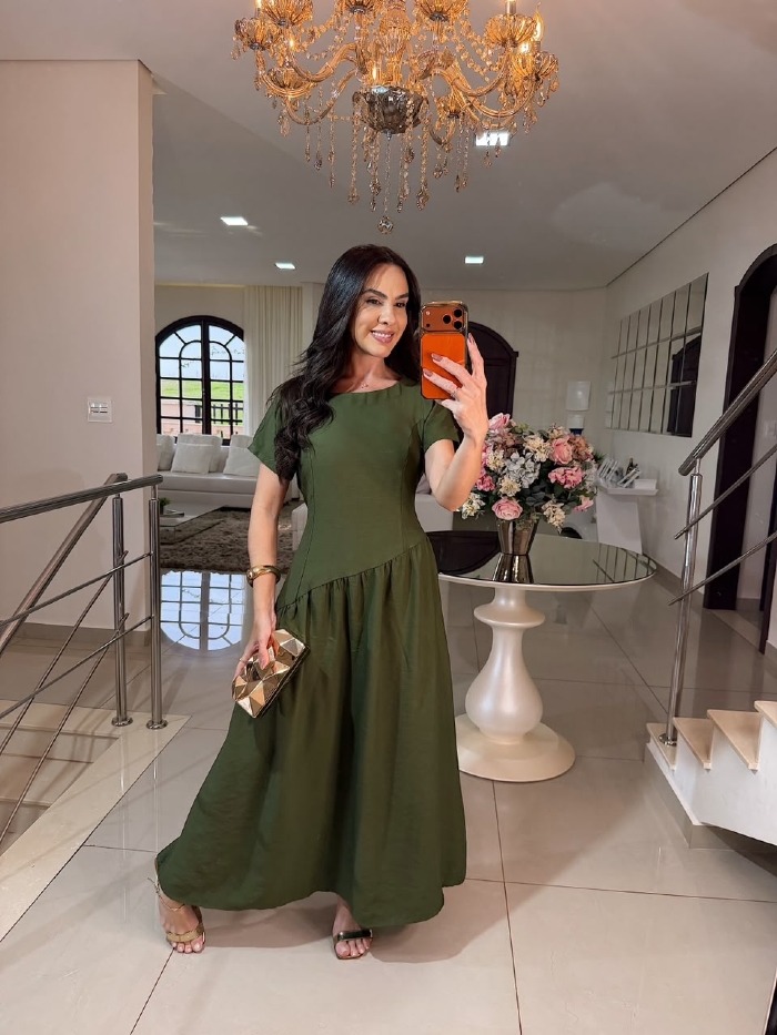 Vestido Auriely Verde Militar