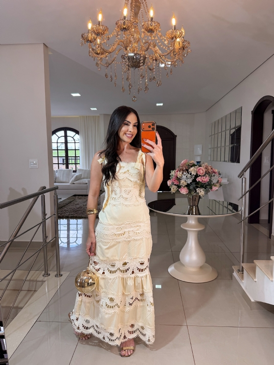 Vestido Úrsula Amarelo Manteiga