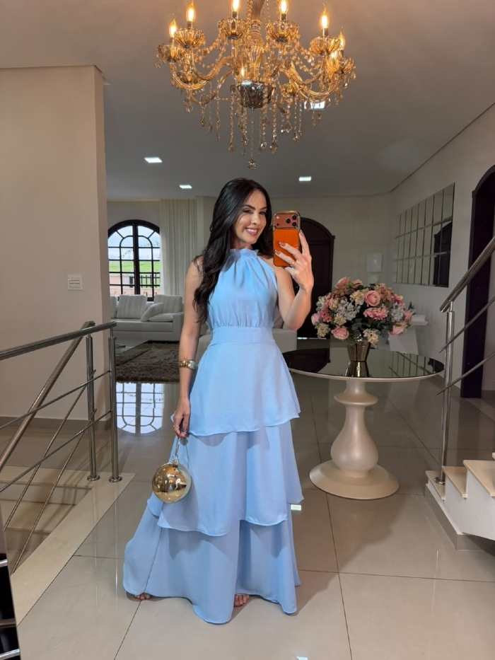 Vestido Sol Azul Bebê