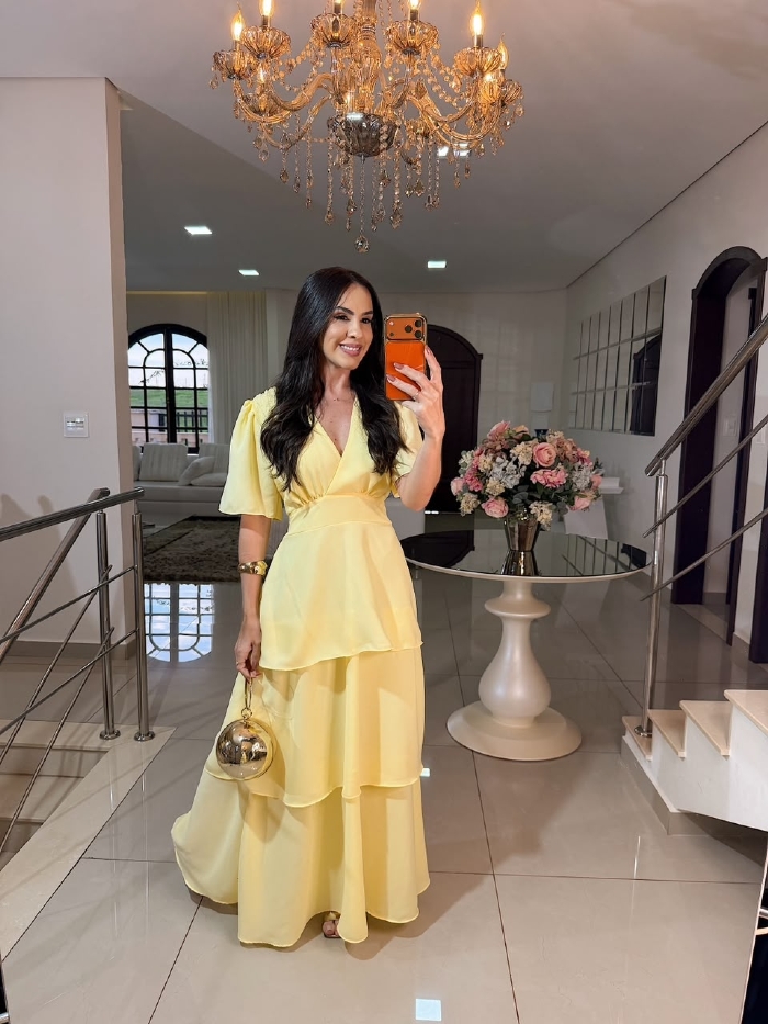 Vestido Késsia Amarelo Manteiga