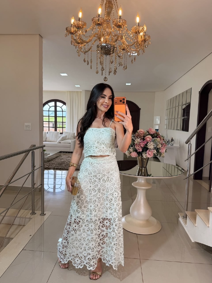 Conjunto Renda Guipir Yas Verde Água