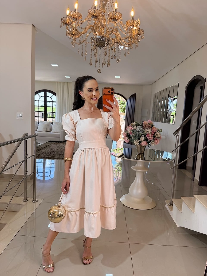 Vestido Margarete Areia