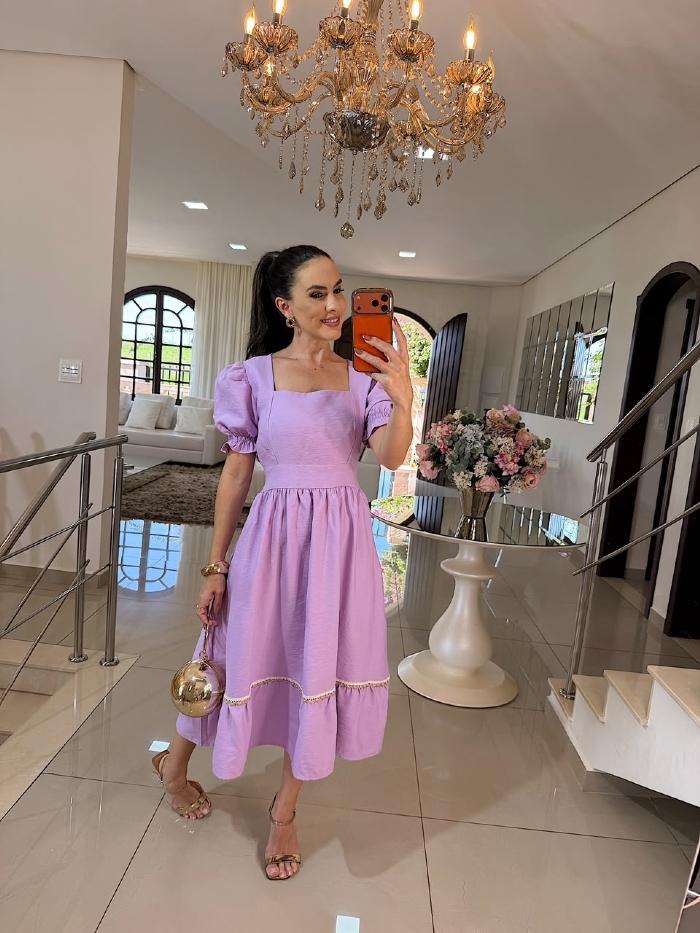 Vestido Margarete Lilás