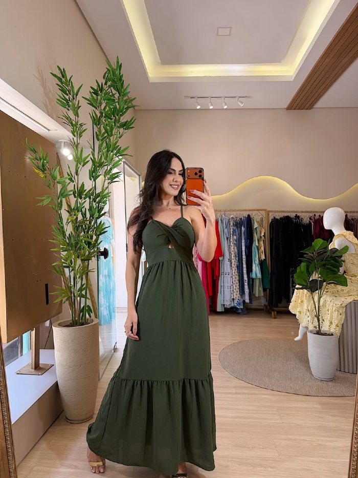 Vestido Melody Verde Militar