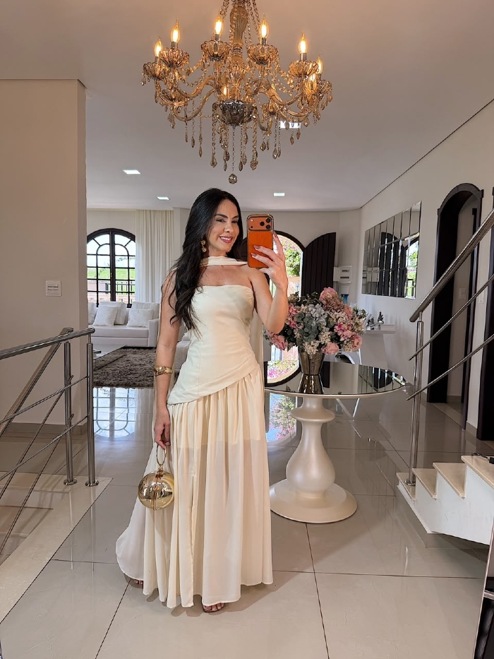 Vestido Beatrice Areia