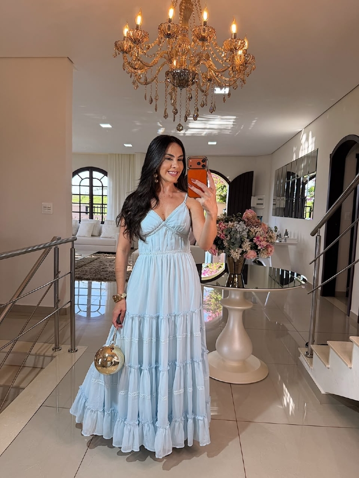 Vestido Telma Azul Bebê