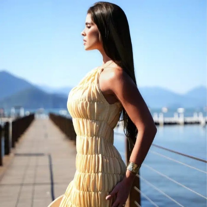 Vestido Tulipa Amarelo Manteiga