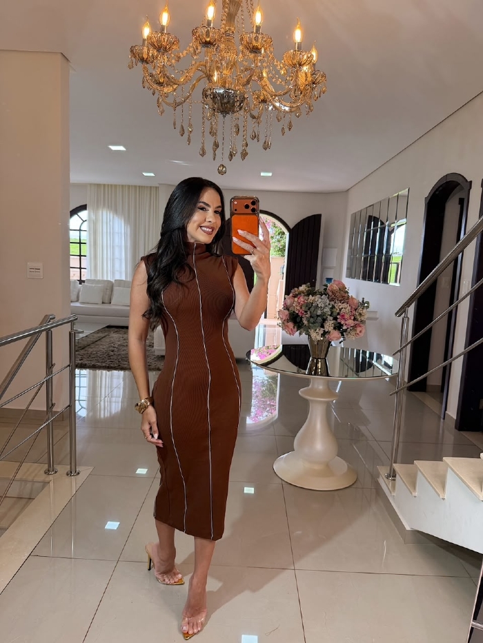 Vestido Joelma Marrom