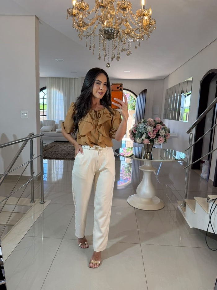 Calça Zara Alfaiataria Creme
