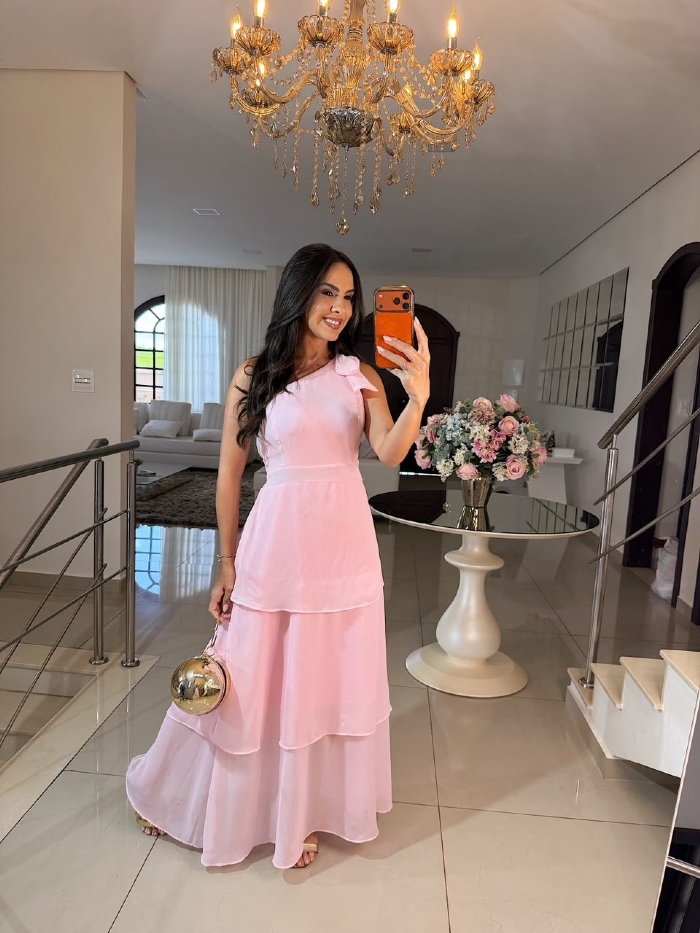 Vestido Dejane Rosa Bebê