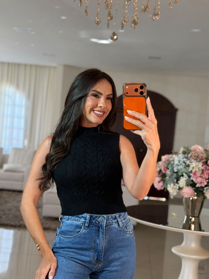 Blusa Tricô Andriely Preta
