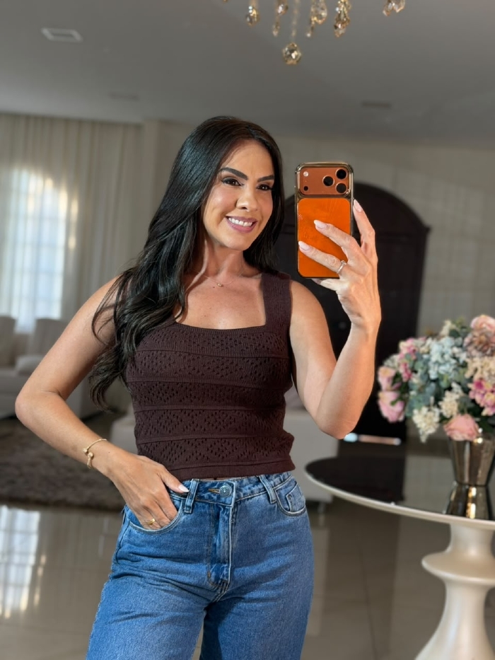 Blusa Tricô Mislainy Marrom