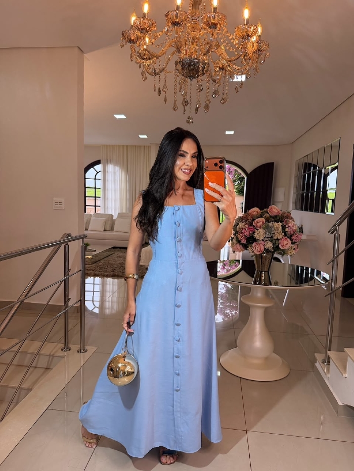 Vestido Consolação Azul Bebê