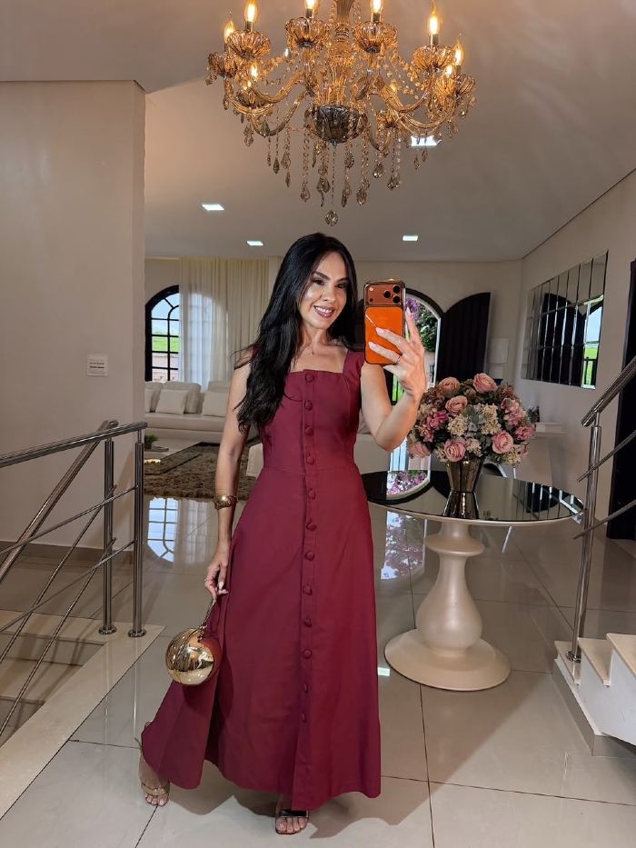 Vestido Consolação Marsala