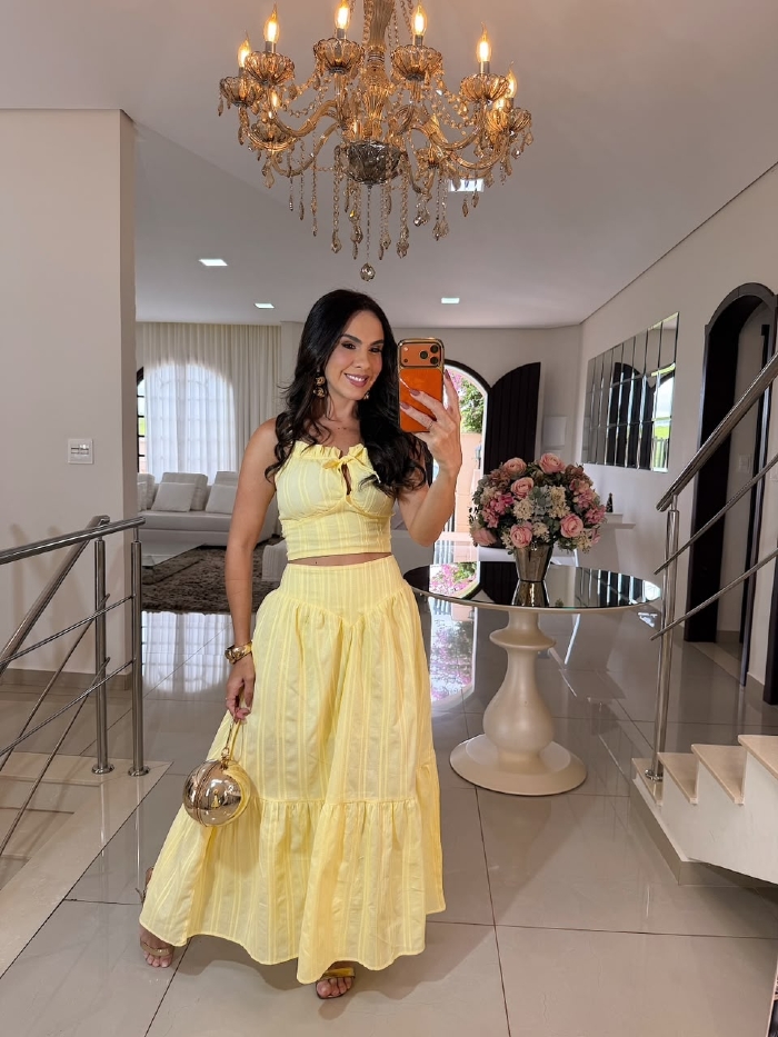 Conjunto Lirielle Amarelo Manteiga