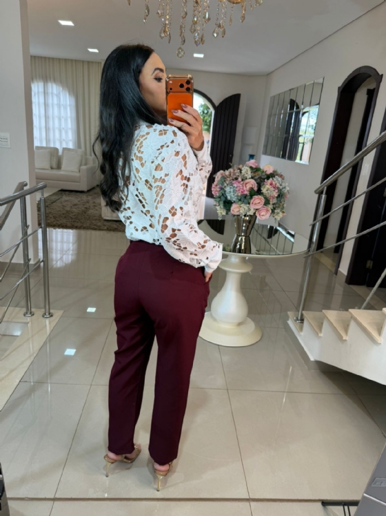 Calça Zara Alfaiataria Marsala