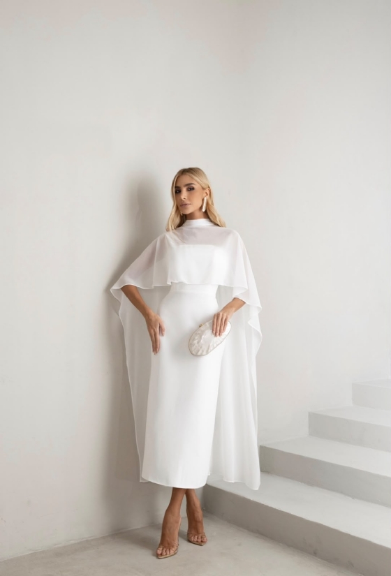 Vestido Capa Amélie Branco