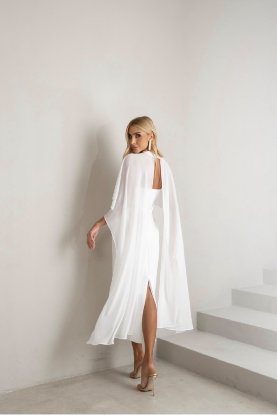 Vestido Capa Amélie Branco