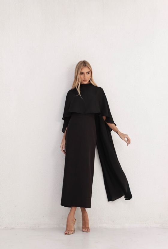 Vestido Capa Amélie Preto