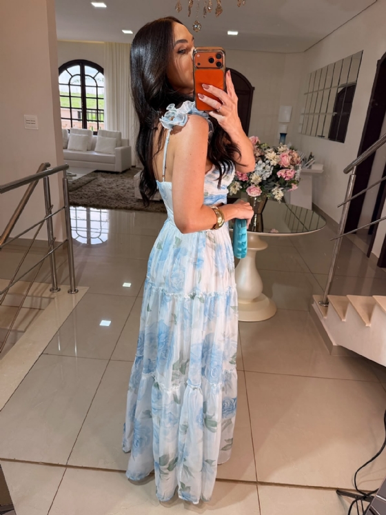 Vestido Íris Floral Azul