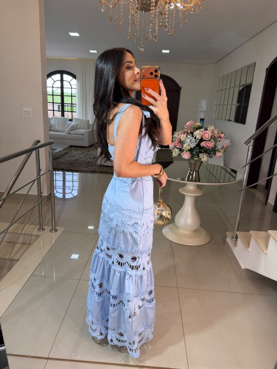 Vestido Úrsula Azul Bebê