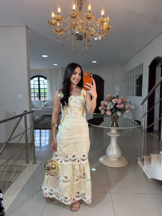 Vestido Úrsula Amarelo Manteiga